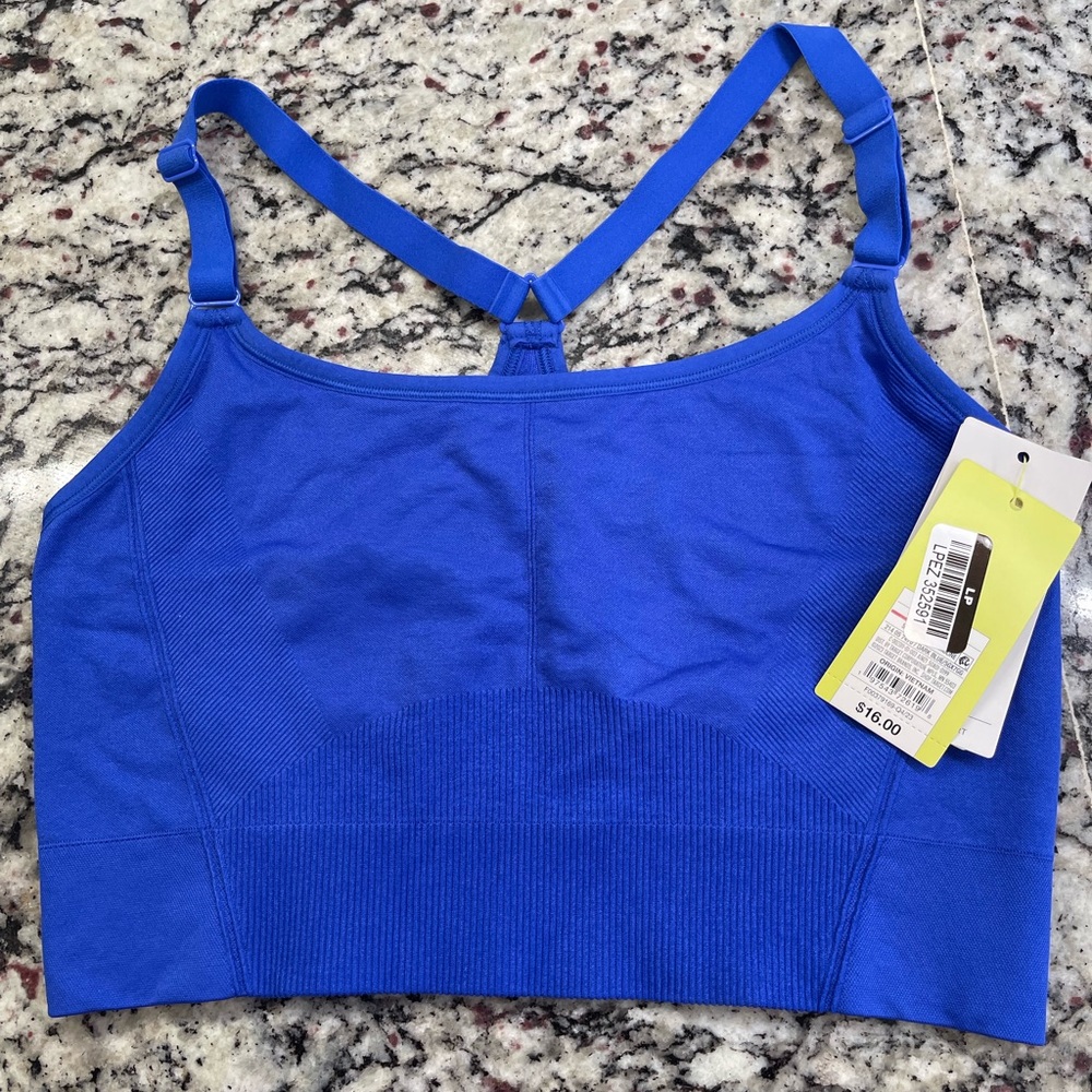 Blue sports bra
